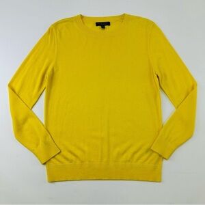 Banana Republic silk cashmere lemon yellow lightweight crew neck womens sweater